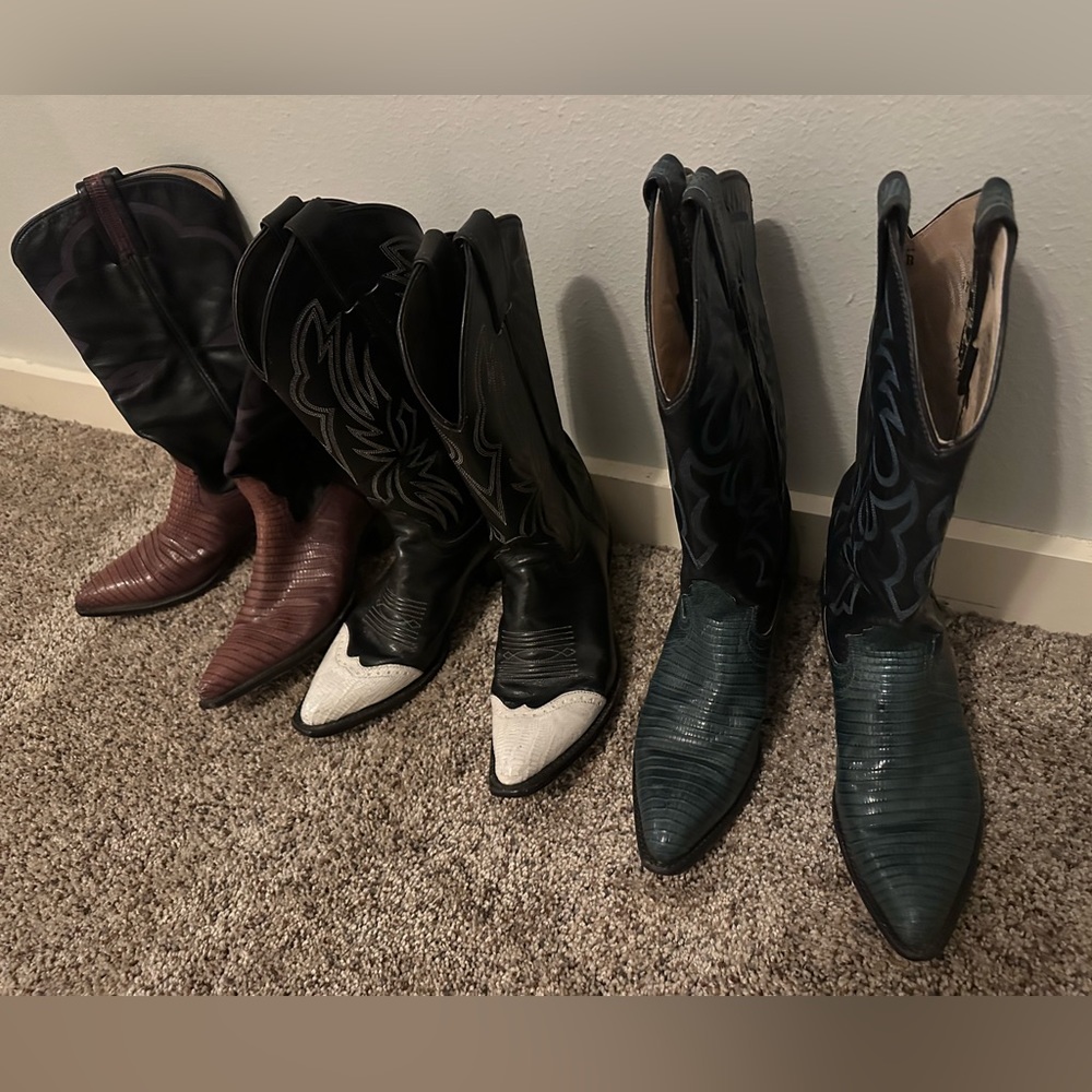 3 pair of gently used size 7 cowgirl boots. Moving and have to purge.